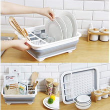 Load image into Gallery viewer, Basin Basket Dish Rack Kitchen Folding Silicone Dish Washing Drainer