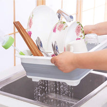 Load image into Gallery viewer, Basin Basket Dish Rack Kitchen Folding Silicone Dish Washing Drainer