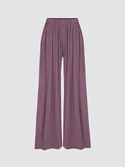 (🎁LAST DAY 57% OFF)🔥Solid Elastic Waist Wide Leg Pants(Buy 2 Free Shipping)