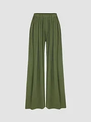 (🎁LAST DAY 57% OFF)🔥Solid Elastic Waist Wide Leg Pants(Buy 2 Free Shipping)