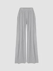 (🎁LAST DAY 57% OFF)🔥Solid Elastic Waist Wide Leg Pants(Buy 2 Free Shipping)