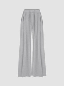 (🎁LAST DAY 57% OFF)🔥Solid Elastic Waist Wide Leg Pants(Buy 2 Free Shipping)