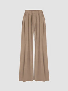 (🎁LAST DAY 57% OFF)🔥Solid Elastic Waist Wide Leg Pants(Buy 2 Free Shipping)