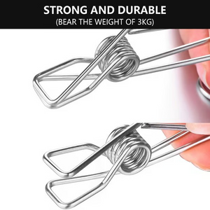 Stainless Steel Long Tail Clip with Hooks--4 PCs/Set👍