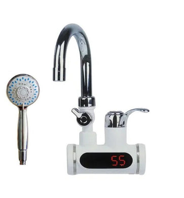 Electric Instant Hot Water Faucet With Shower Head LED Temperature Display Tankless For Kitchen Shower