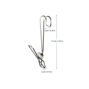 Stainless Steel Long Tail Clip with Hooks--4 PCs/Set👍